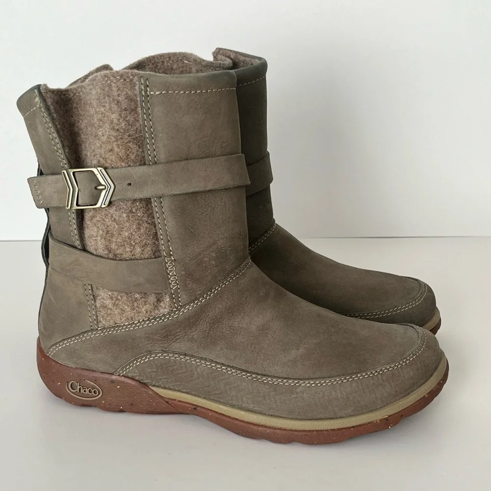 Chaco Hopi leather wool lined leather winter Boots sandstone 7.5